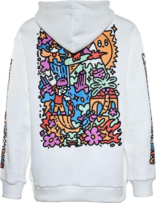 Hoodie Kapuze weiß bunt Blue Effect5