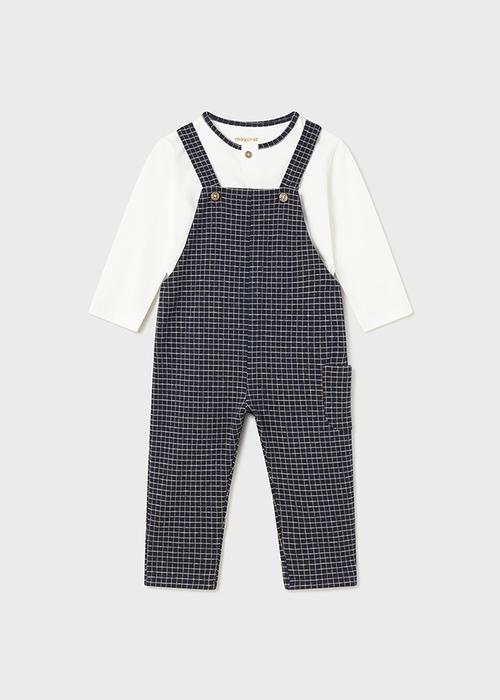 Latzhose Shirt Set Junge Blau gekästelt Mayoral