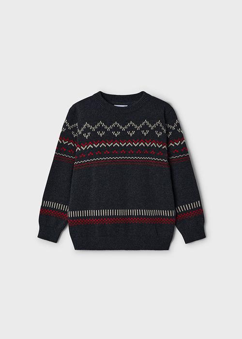 Strickpullover Junge Grau gemustert Mayoral