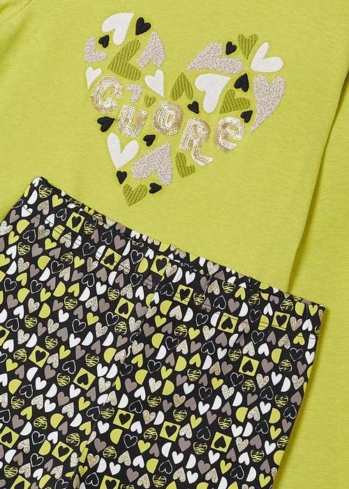 2-Teiler Mädchen Oberteil Leggings Langarm Limettengrün Mayoral