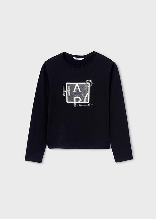 Langarmshirt Schwarz Happy Mädchen Mayoral