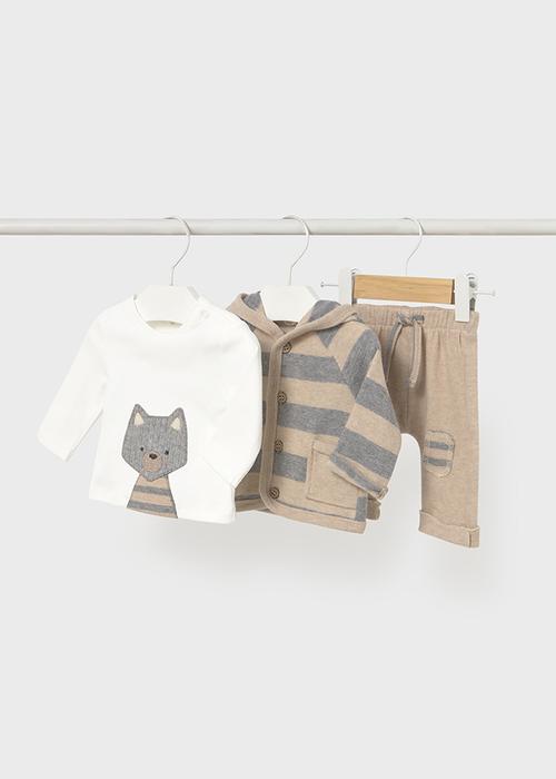 Set 3-Teiler Baby beige grau gestreift Fuchs Mayoral2