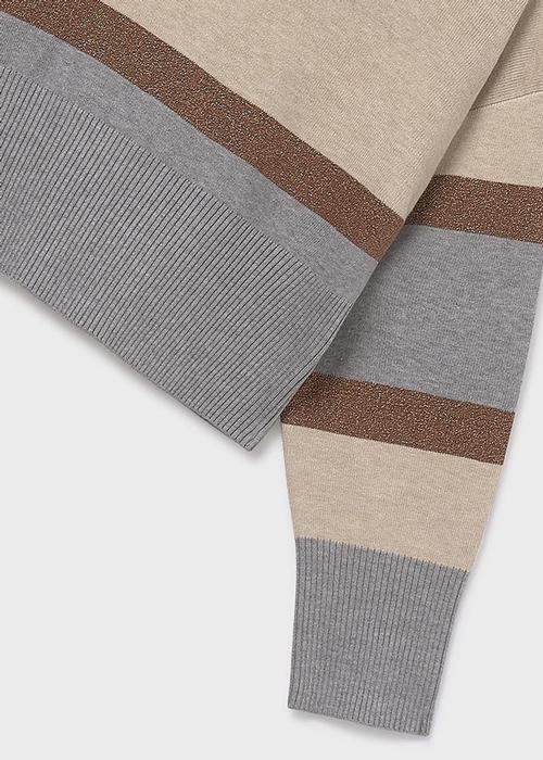 Feinstrickpullover hellgrau beige gold Mayoral