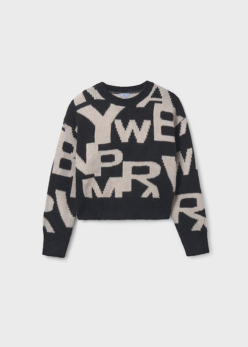 Strickpullover creme schwarz gemustert Mayoral2