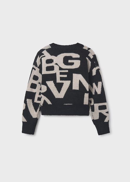 Strickpullover creme schwarz gemustert Mayoral3