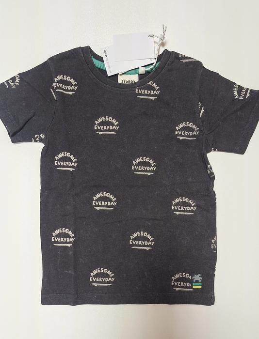T-Shirt Schwarz used Allover Print Junge Sturdy