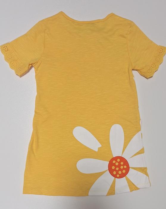 Kleid Tunika Kurzarm Gelb Blumen Boboli