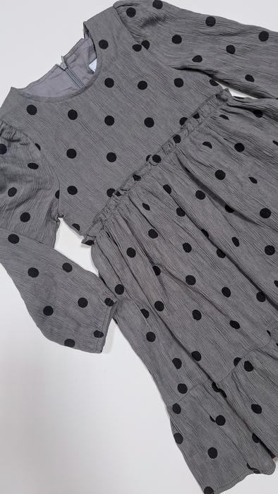 Kleid Langarm Grau gepunktet Eisend