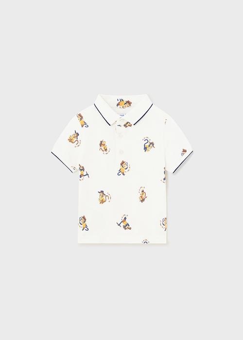 Poloshirt Junge Creme Affen Mayoral