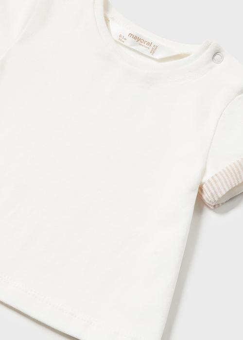Latzhose kurz Set Sommer Junge Kleinkind creme grün gestreift Mayoral 74 80 86