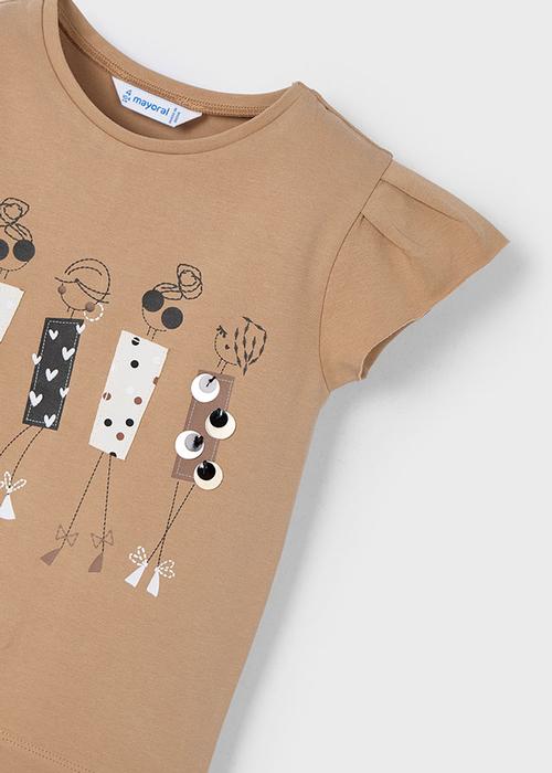 T-Shirt Kurzarm Mädchen braun Figuren Mayoral 122 128 134 140