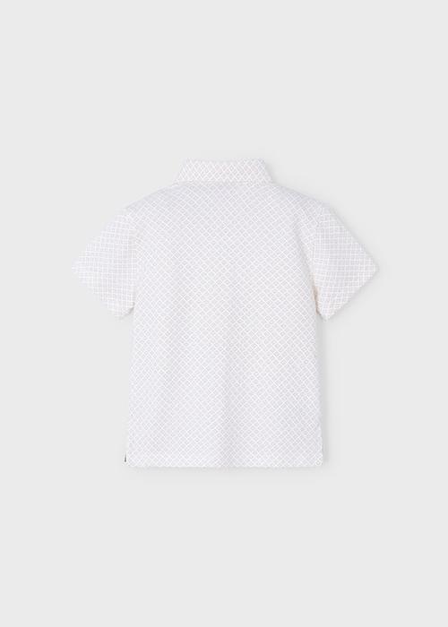 Poloshirt Kurzarm Festlichkeit weiß beige gemustert Mayoral 110 116 122 128