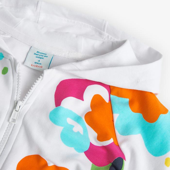 Sweatjacke Kapuze Mädchen Weiß Blumen Boboli