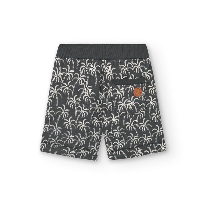 Bermuda Shorts Hose kurz Junge grau mit Palmenmotiv Boboli