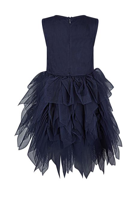 Kleid Festlich Schulanfang marine Pailletten Stufen-Tüll 116 122 128 134