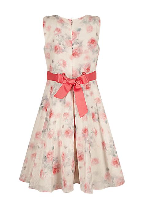 Kleid Festlich Schulanfang weiß hummer Blumen Eisend 116 122 128