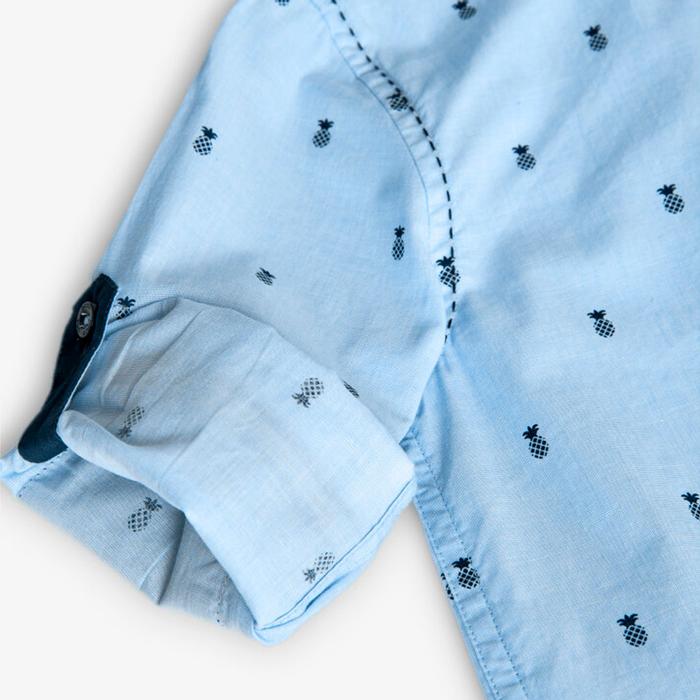 Hemd Langarm Kurzarm weiß blau mit Motiv Festlichkeit Freizeit Boboli 104 110 116 122