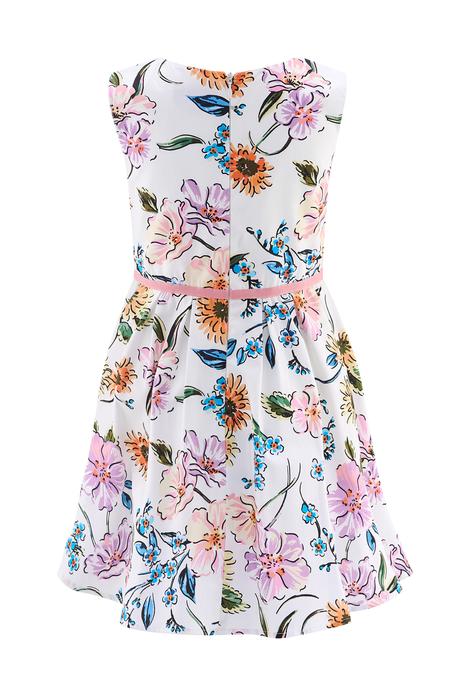 Kleid Sommer Festlich Schulanfang weiß geblumt Eisend 122 128 134 140