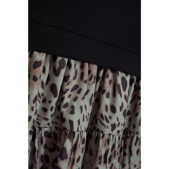 Kleid Langarm schwarz grün Leo DANAMADE2