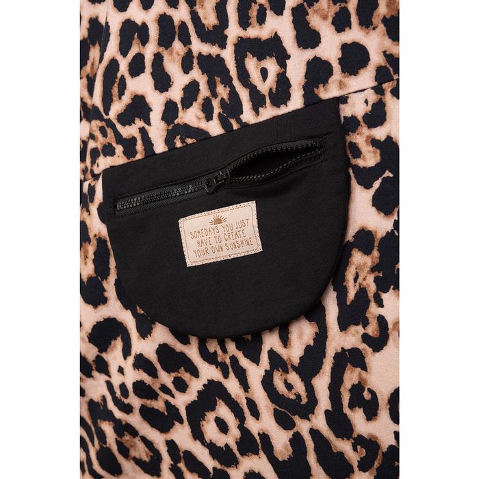 Hoodie Longpullover schwarz beige Leo DANAMADE2