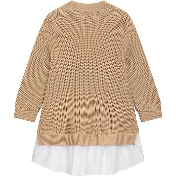 Longpullover Blusenkleid Strick beige DANAMADE3