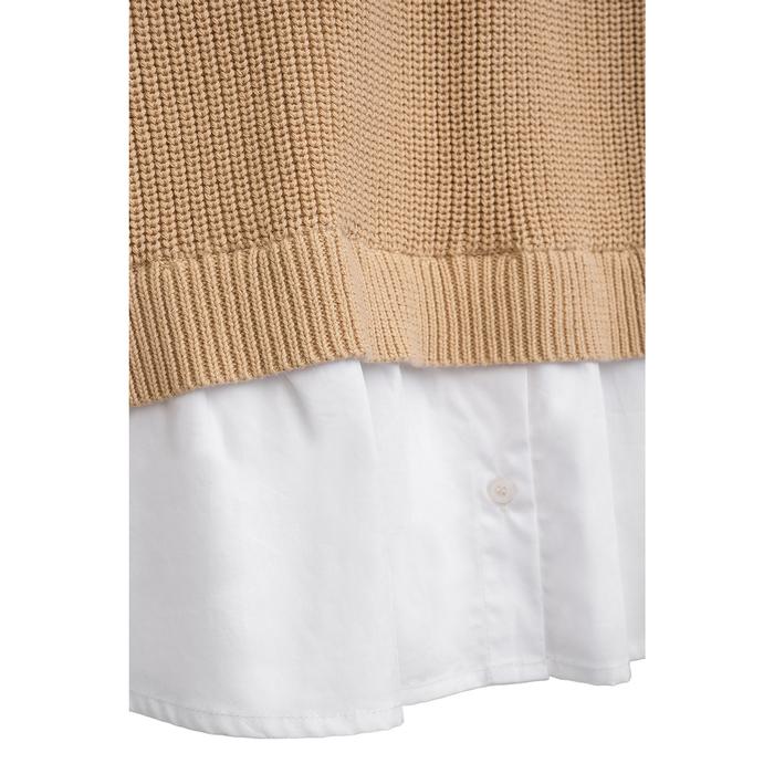 Longpullover Blusenkleid Strick beige DANAMADE2