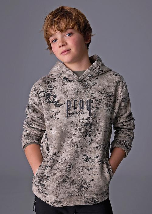 Hoodie Kapuze beige schwarz gemustert Mayoral2