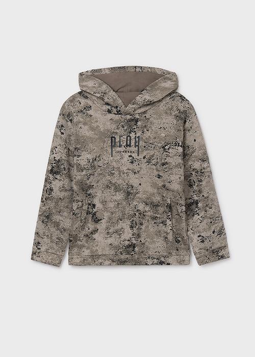 Hoodie Kapuze beige schwarz gemustert Mayoral3