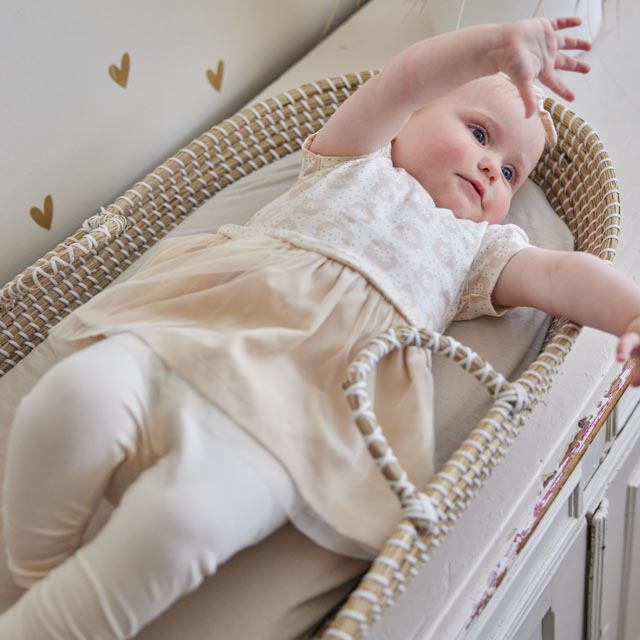 2-Teiler Sommer Kleid kurzarm Leggings Mädchen beige Tüll Dirkje 68 74 80 86