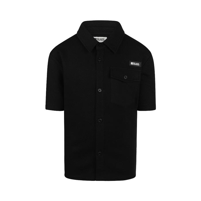 Hemd kurzarm schwarz Strickoptik Junge 128 140 152 164