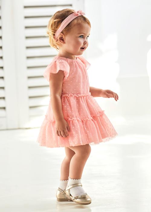 Kleid Kurzarm hummer Tüll mit Stirnband Mädchen Kleinkind Mayoral 86 92 98