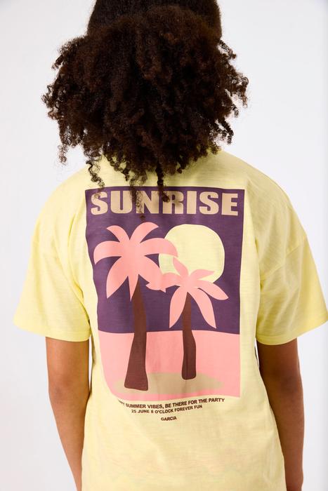 T-Shirt Sommer Mädchen Kurzarm Oversize Garcia gelb Rückenprint 140/146 152/158 164/170 176