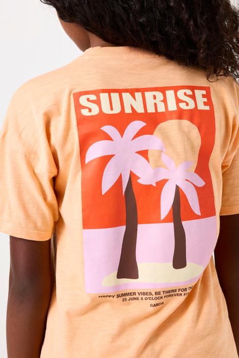 T-Shirt Sommer Mädchen Kurzarm Oversize Garcia orange Rückenprint 140/146 152/158 164/170 176