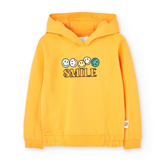Hoodie Sommerpullover Kapuze Mädchen orange Smile Boboli 110 116 122