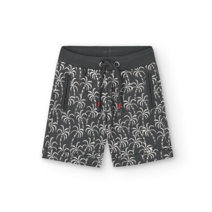 Bermuda Shorts Hose kurz Junge grau mit Palmenmotiv Boboli