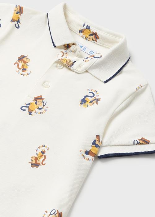 Poloshirt Junge Creme Affen Mayoral