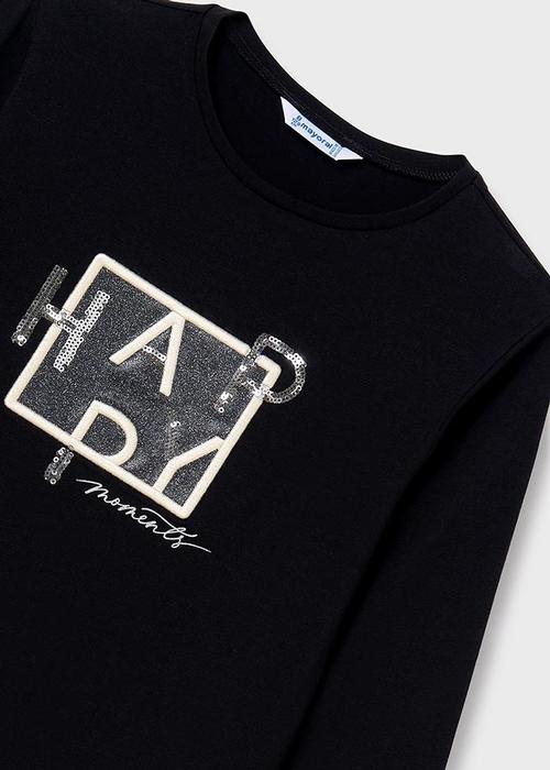 Langarmshirt Schwarz Happy Mädchen Mayoral