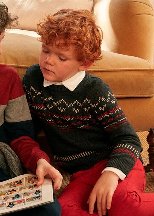 Strickpullover Junge Grau gemustert Mayoral