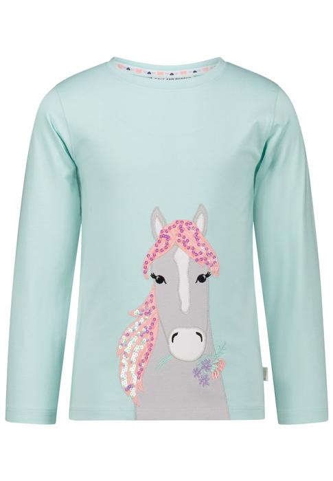 Shirt Mädchen Langarm Mint Pferd Salt&Peper