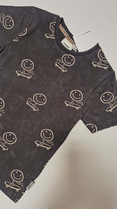 T-Shirt Schwarz used Smiley Junge Sturdy