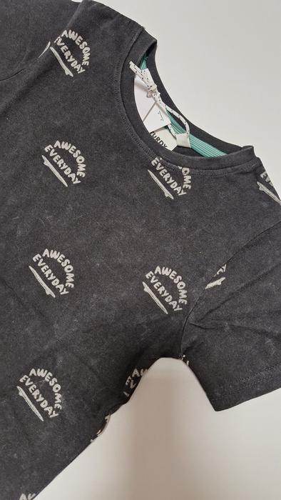 T-Shirt Schwarz used Allover Print Junge Sturdy