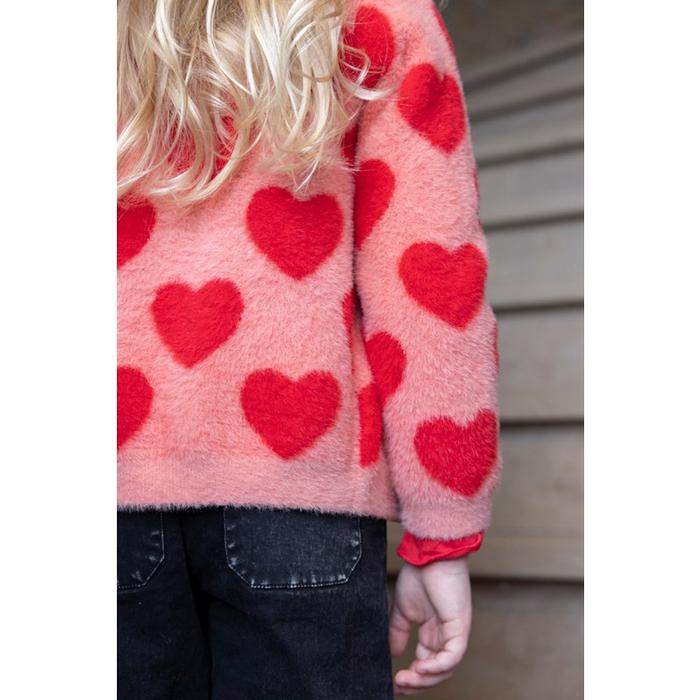 Kuschelstrickjacke ross rot Herz Jubel