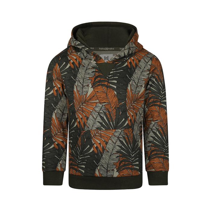 Kapuzenpullover Junge grün ocker Koko Noko