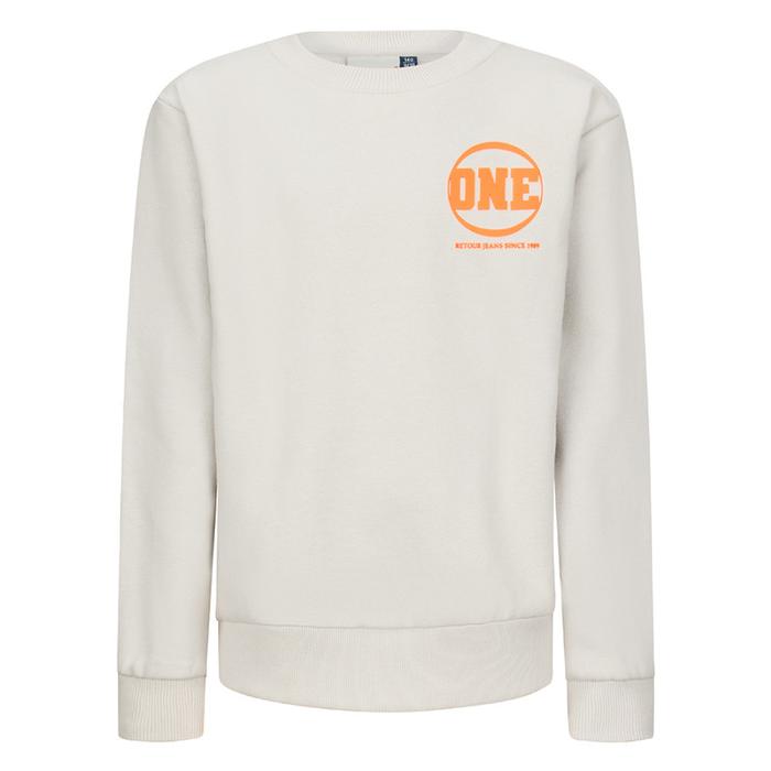 Pullover Sweatirt hellgrau orange Retour