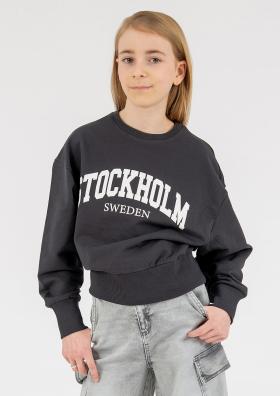 Pullover Sweatshirt schwarz weiß Blue Effect