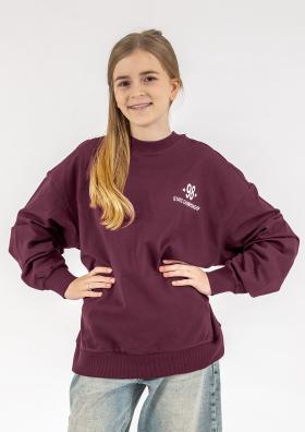 Pullover Sweatshirt weinrot weiß Blue Effect