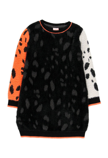 Longpullover Flauschkleid gemustert Boboli