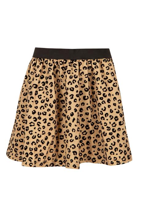 Rock kurz beige schwarz Leo Eisend