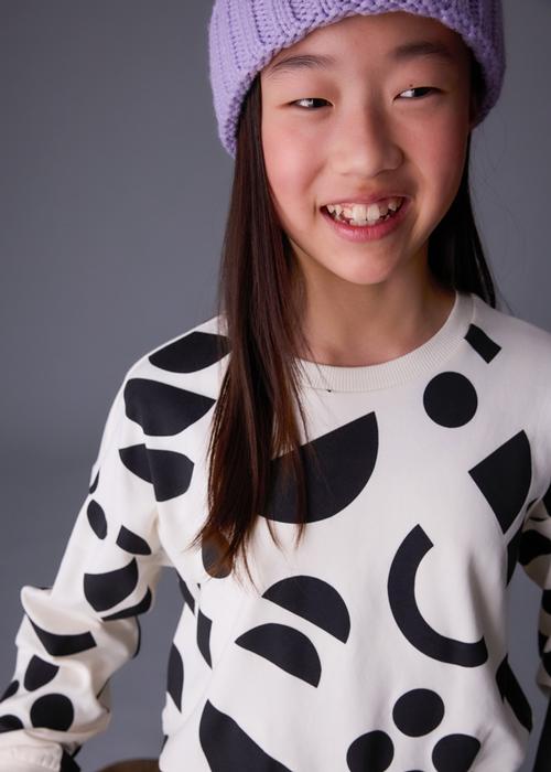 Pullover Sweatshirt creme schwarz gemustert Mayoral