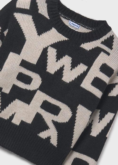 Strickpullover creme schwarz gemustert Mayoral